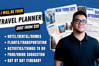 plan a researched travel itinerary for your vacation or trip