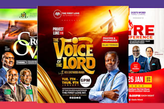 do a stunning church, event flyer design or postcard design