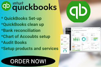 do setup, clean up and bookkeeping in quickbooks online