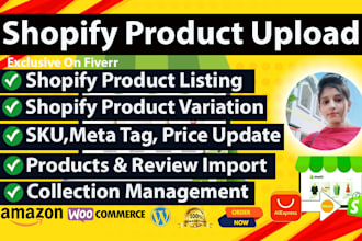 do professional shopify product upload and product listing