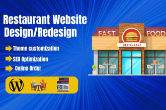 design restaurant marketing online food booking ecommerce website with wordpress