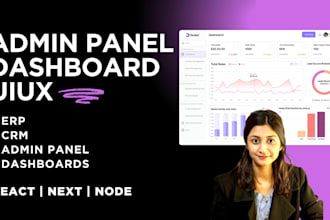 do dashboard ui ux, saas, crm, admin panel design in figma