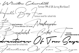 make 4 handwritten,autograph,signature logo  forur business in 10 hours