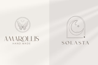 design elegant hand drawn botanical boho logo