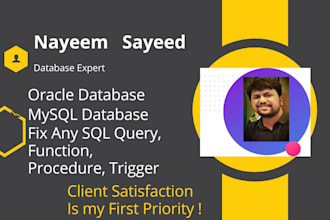 write sql queries and customize database on oracle, mysql , sql server