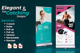 design medical fitness real estate event standee, a frame, yard, vinyl  roll up