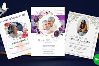 design funeral flyer, memorial, obituary brochure