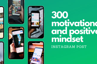 design 300 motivational and positive mindset instagram post