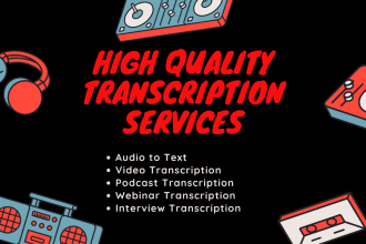 transcribe audio to text and provide video transcription