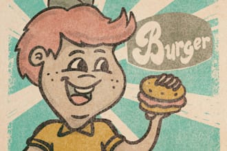 create a retro style illustration
