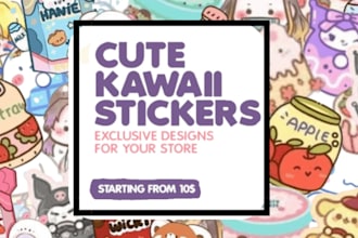 create cute 5 kawaii stickers