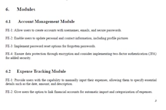 create a vision and scope document for software projects