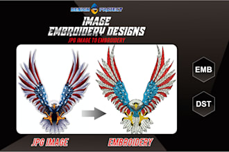 convert your image to embroidery ready to print 1 day or les