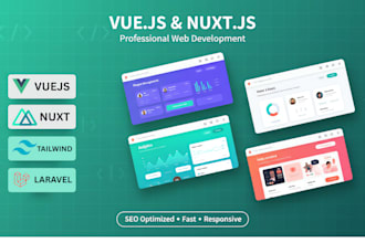 develop professional vue js nuxt js web app and landing page