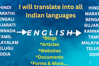 do translation in all indian languages