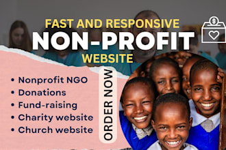 design wix nonprofit website for ngo, charity, nonprofit website with donation