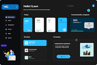 design awesome modern dashboard UI and UX
