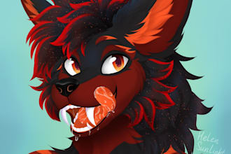 draw furry art full color illustration, fursona