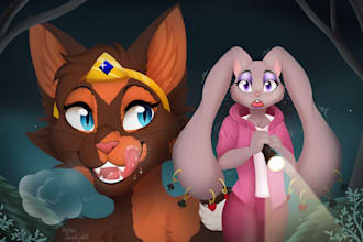 draw furry art full color illustration, fursona