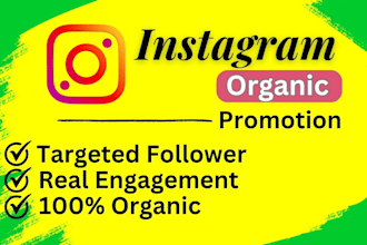do instagram organic promotion and instagram marketing