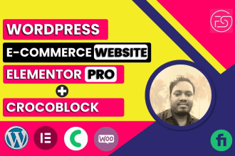 create wordpress ecommerce website by elementor pro crocoblock and woocommerce