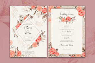 create stunning engagement and wedding invitation card
