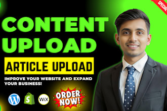 do content upload and article upload to your website as VA