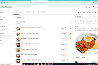 do restaurant menu data entry uber eats, door dash, ecommerce, excel