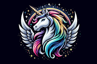 design outstanding mythical unicorn creature logo for you in very short time