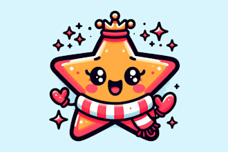 design super cute star mascot logo for you  in 12 hours
