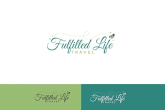 fulfilled life travel logo design
