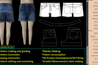 do pattern design, sewing pattern making, pattern grading,3d