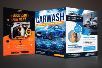 do car wash,slae flyer or rental car repair dealership logistics detailing flyer