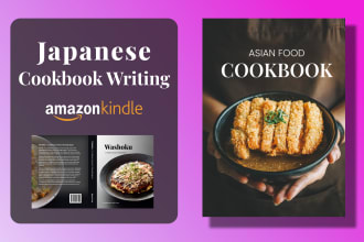 write and design japanese food cookbook for you, ebook