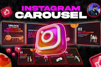 design carousel post for instagram, linkedin, facebook, social media post