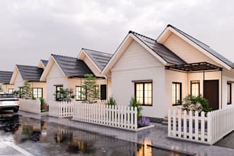 do exterior home design, interior house, 3d rendering and floor plan