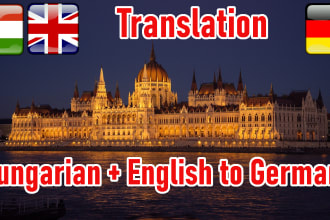 translate manually from hungarian and english into german