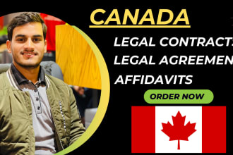 draft legal contracts, affidavits, and agreements for canada