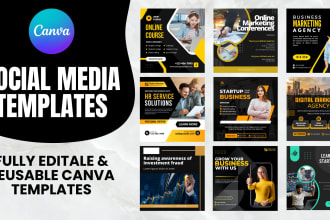 design editable canva templates for social media post