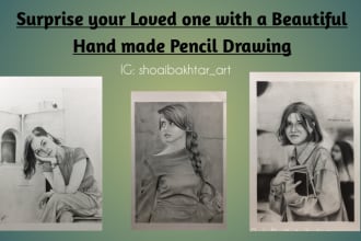 draw beautiful realistic pencil drawings and portrait sketches
