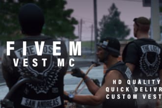 design a custom biker vest for your club mc fivem role play