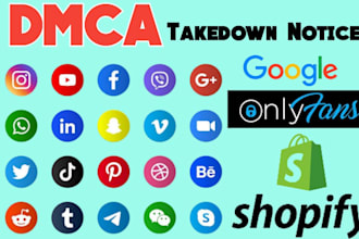 send dmca takedown notice google,twitter,shopify other social media
