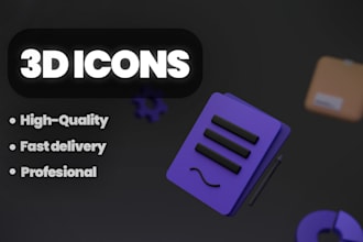 create professional 3d icon for your website or app