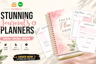 design a custom printable planner or digital journal template for KDP