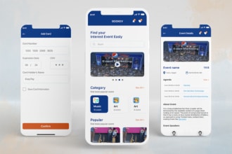 develop event booking app, ticket booking app, hotel booking app
