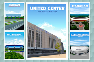 create sport poster for stadium and other sport venue