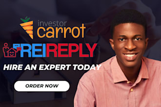 design investor carrot website, rei reply, reireply automation,  landing page