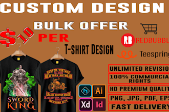 create illustration for your trendy t shirt or merchandise design