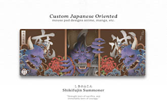 create custom mouse pad design with japanese style, anime, manga, etc