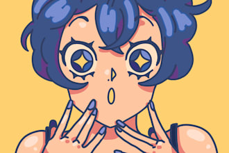 draw in a cartoon, anime and chibi style